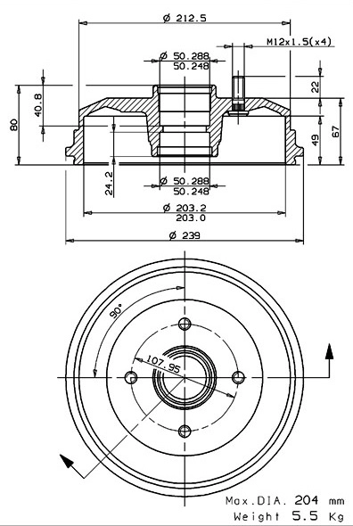 Brake Drum (627.0240)