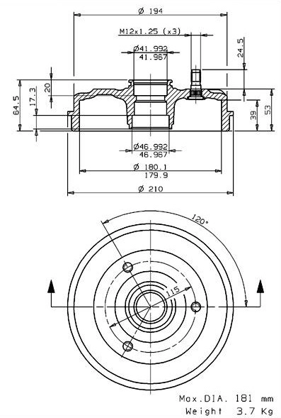 Brake Drum (627.0045)