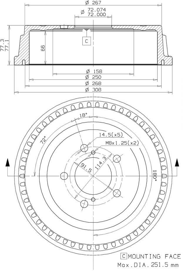 Brake Drum (627.0263)