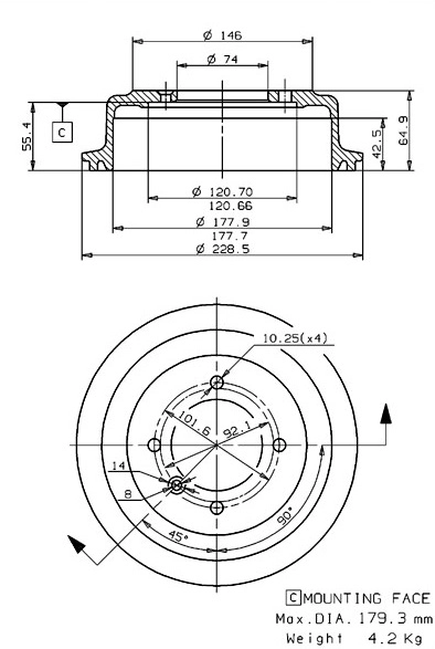 Brake Drum (627.0224)