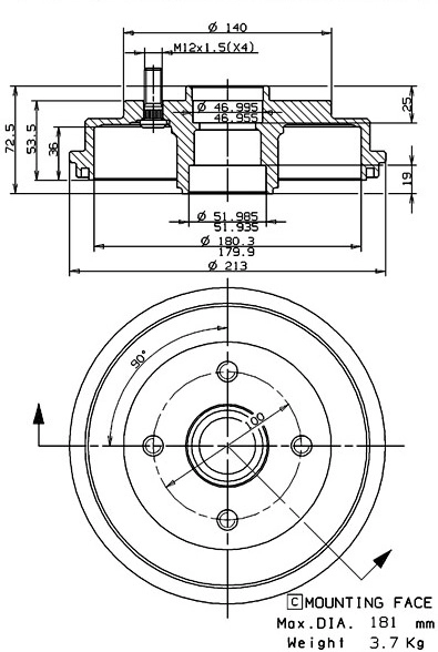 Brake Drum (627.0264)