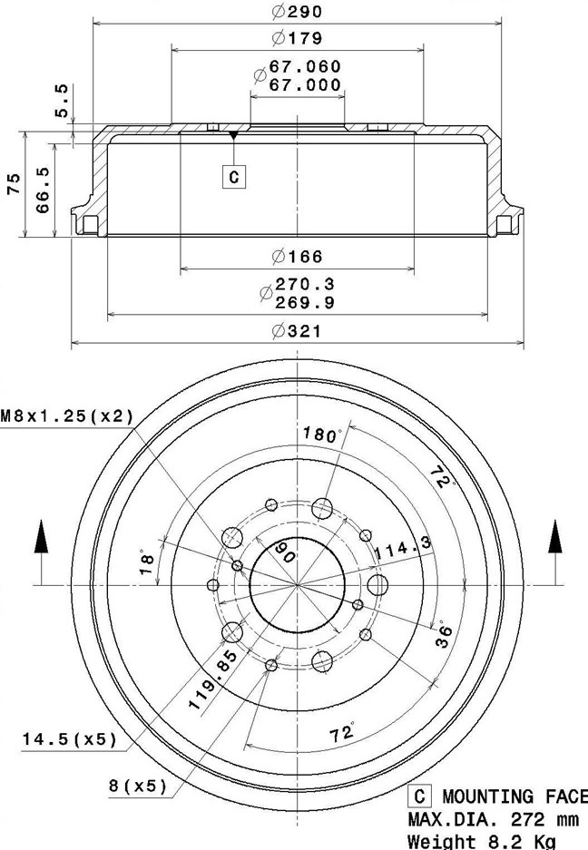 Brake Drum (627.0294)