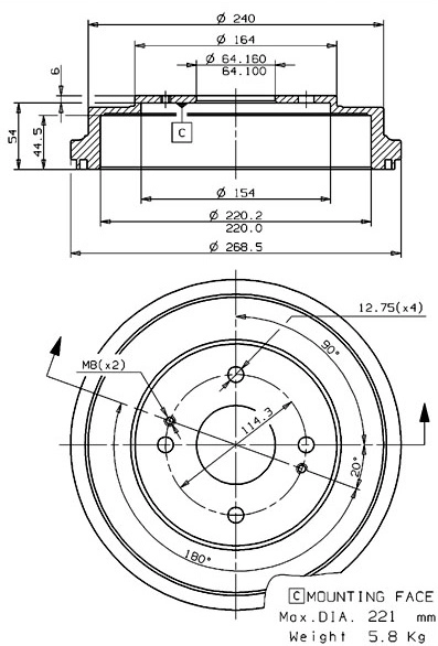 Brake Drum (627.0217)