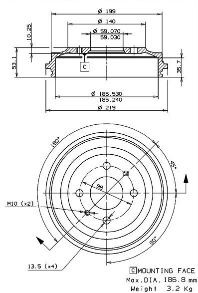 Brake Drum (627.0019)