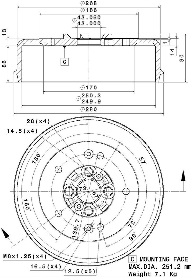 Brake Drum (627.0314)