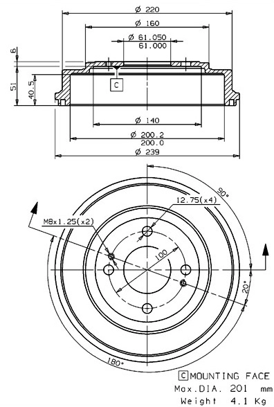 Brake Drum (627.0219)