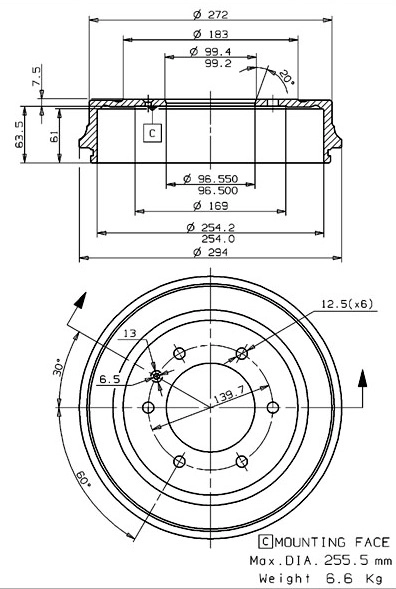 Brake Drum (627.0088)