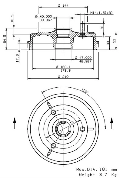 Brake Drum (627.0211)