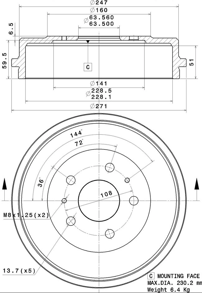 Brake Drum (627.0310)