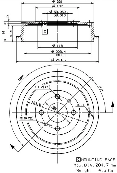 Brake Drum (627.0233)