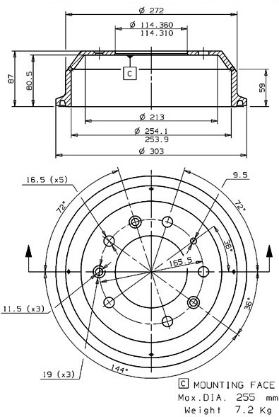 Brake Drum (627.0024)