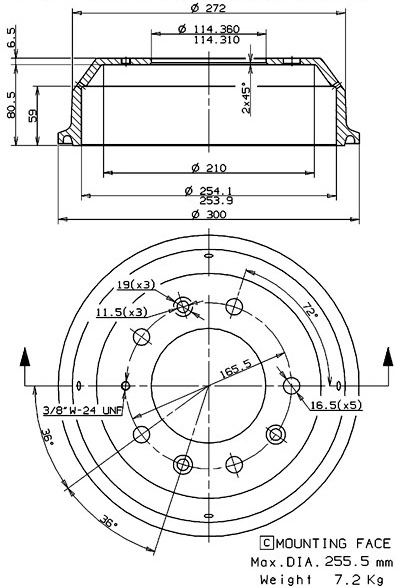 Brake Drum (627.0262)