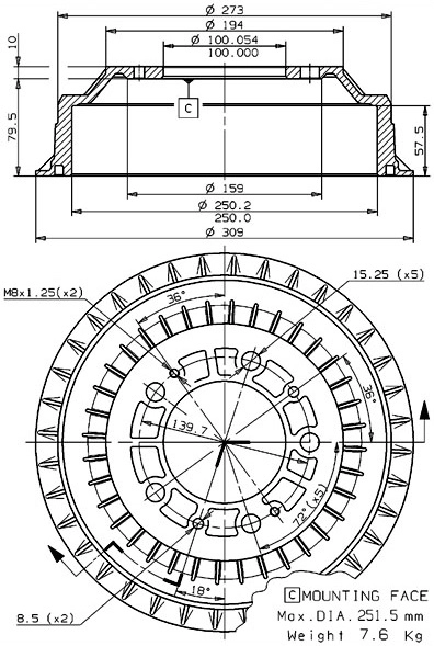 Brake Drum (627.0229)
