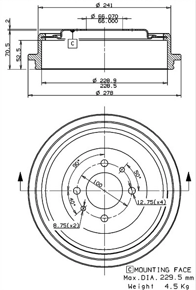 Brake Drum (627.0270)