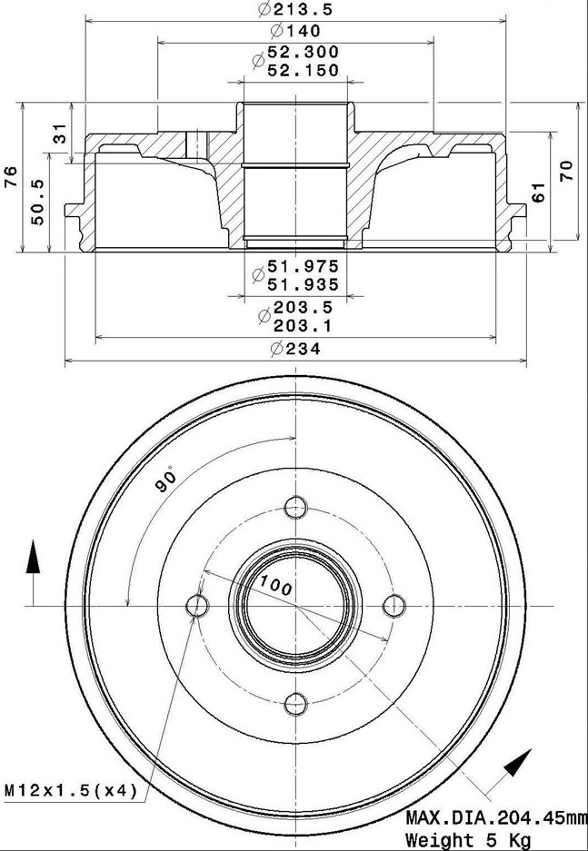 Brake Drum (627.0287)
