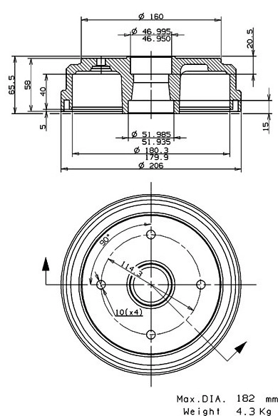 Brake Drum (627.0283)