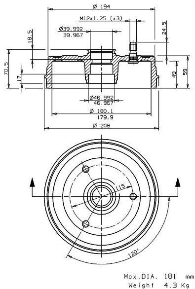 Brake Drum (627.0196)