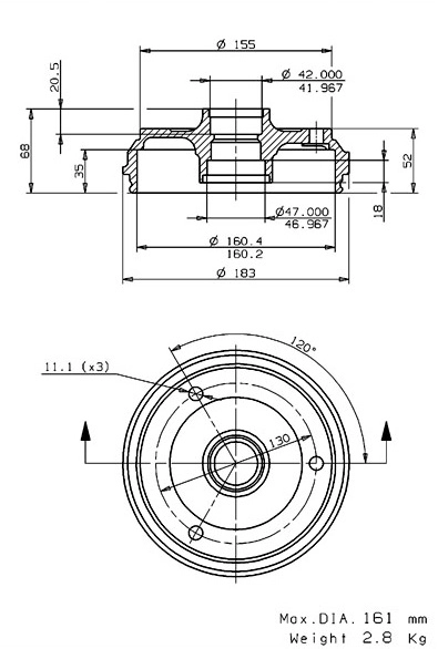 Brake Drum (627.0206)