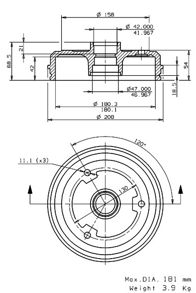 Brake Drum (627.0209)