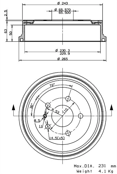 Brake Drum (627.0147)