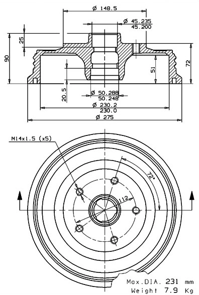 Brake Drum (627.0237)