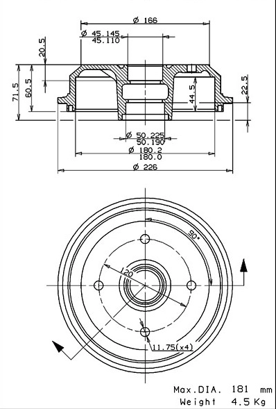 Brake Drum (627.0155)