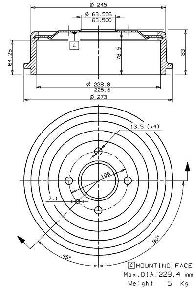 Brake Drum (627.0060)