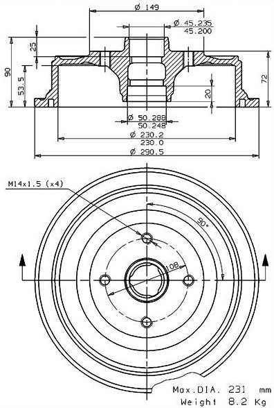 Brake Drum (627.0050)