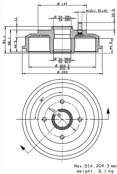 Brake Drum (627.0149)
