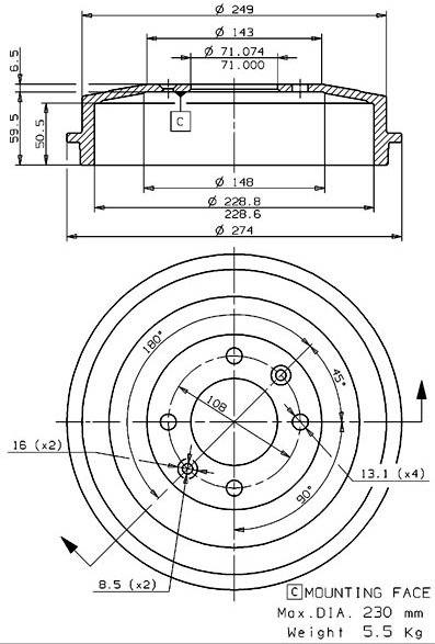 Brake Drum (627.0197)