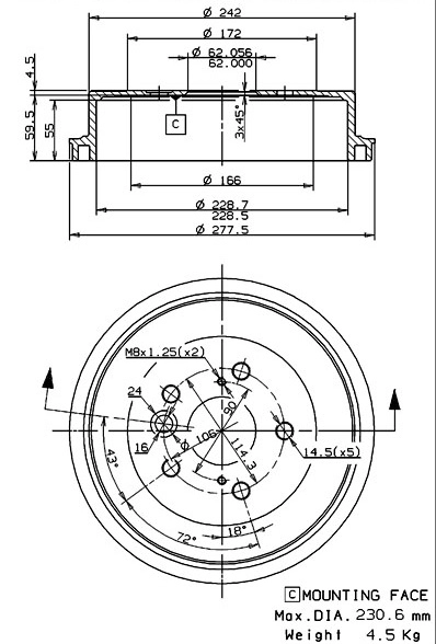 Brake Drum (627.0256)