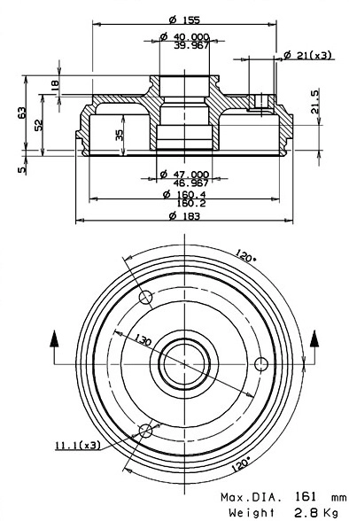 Brake Drum (627.0091)