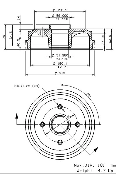 Brake Drum (627.0083)