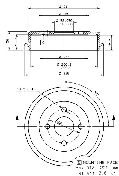 Brake Drum (627.0152)