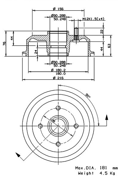 Brake Drum (627.0061)
