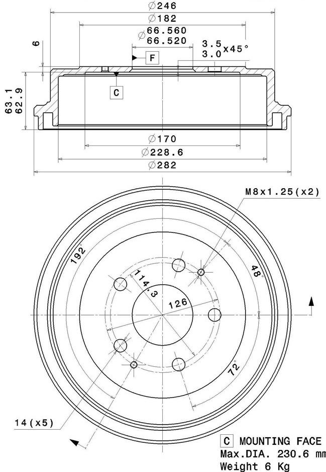 Brake Drum (627.0286)