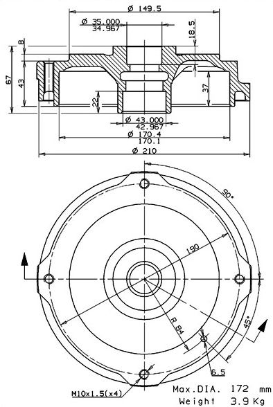 Brake Drum (627.0150)