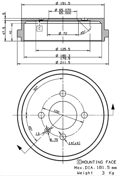 Brake Drum (627.0272)