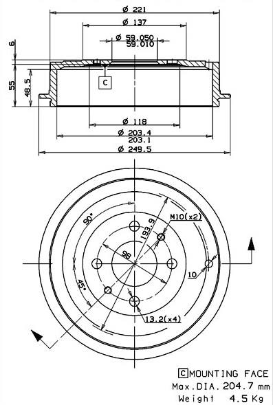 Brake Drum (627.0265)
