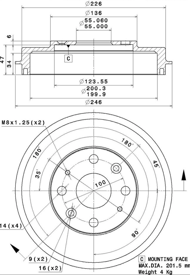 Brake Drum (627.0315)