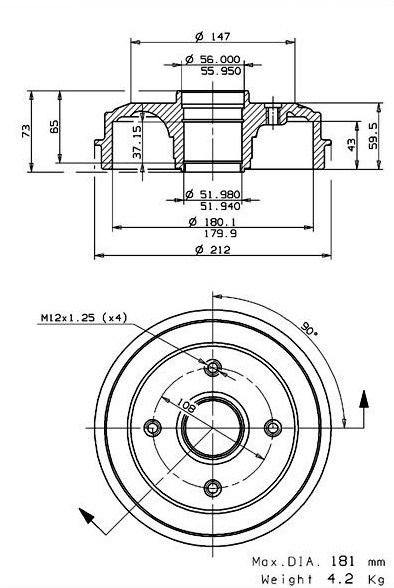 Brake Drum (627.0041)