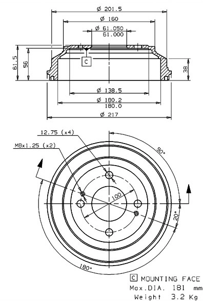Brake Drum (627.0065)