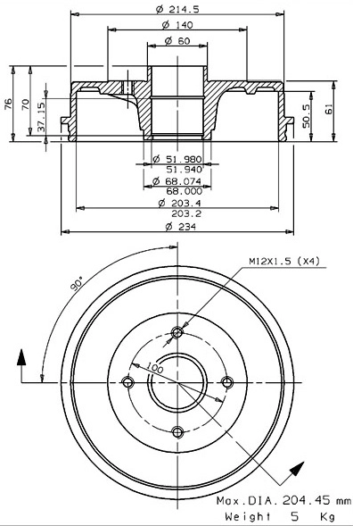 Brake Drum (627.0118)