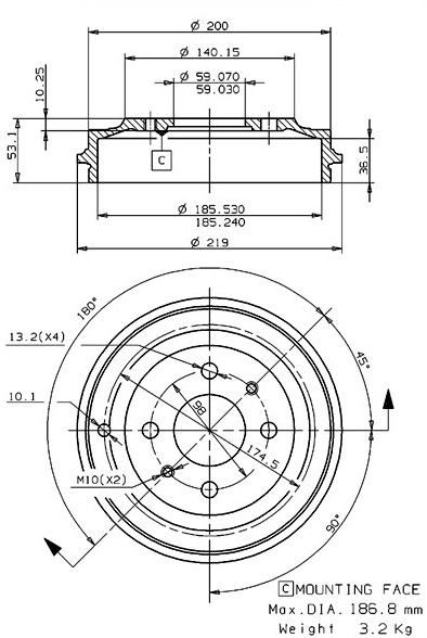 Brake Drum (627.0252)