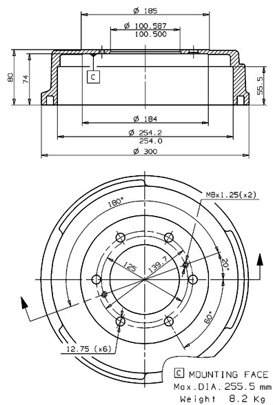 Brake Drum (627.0104)