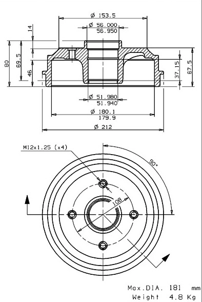 Brake Drum (627.0082)