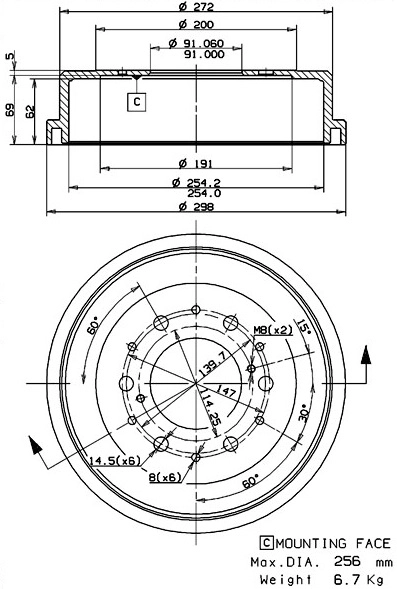 Brake Drum (627.0247)