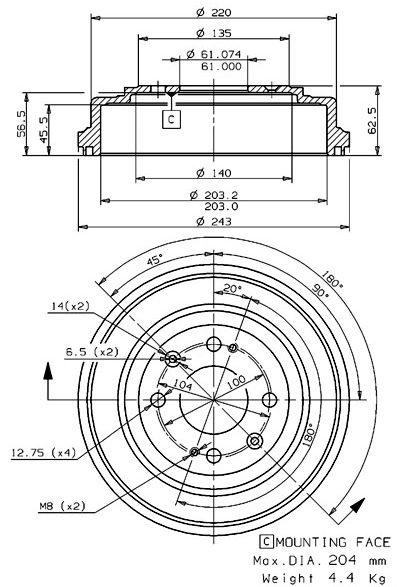 Brake Drum (627.0092)