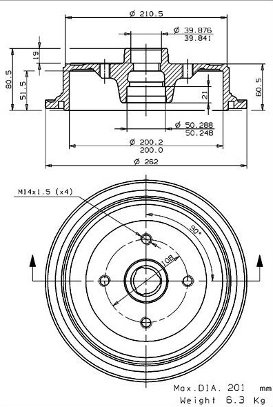 Brake Drum (627.0047)