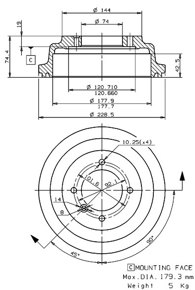 Brake Drum (627.0191)
